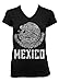 Cybertela Mexico Coat Of Arms Junior Ladies V-neck T-shirt