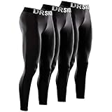 DRSKIN 3 Pack Menâ€™s Compression Pants Dry Cool Sports Baselayer Running Workout Active Tights Leggings Yoga (Classic B01 3P, M)