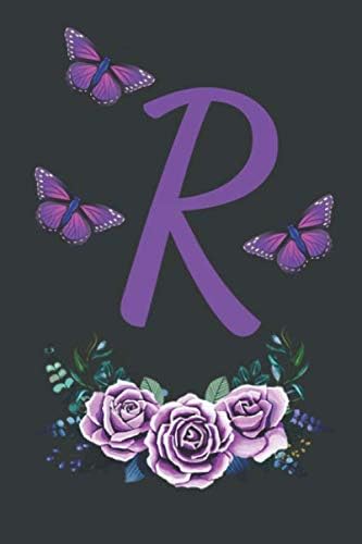 H: Light Blue & Purple Flowers & Butterflies 8.5x11 Notebook