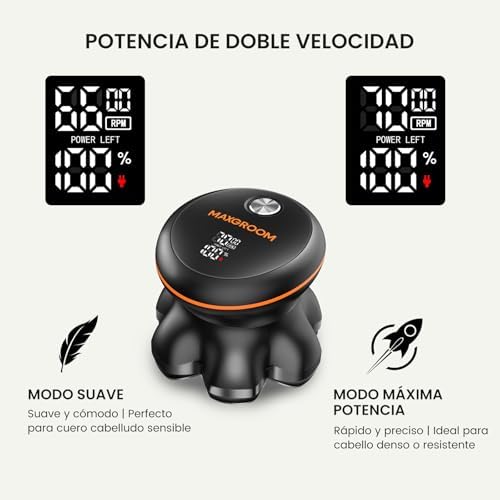 Afeitadora Cabeza Hombre, Maquina Afeitar Hombre, Afeitadora para Calva en Seco y Húmedo, Batería de Larga Duración, 7 Cabezales, Magnético, 100% impermeable, Color Negro