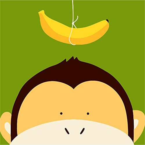 Wood Frame, Diy Oil Painting Kit, Paint By Numbers Kits For Kids Or Adults Animal Monkey With Banana - 8"X 8"
