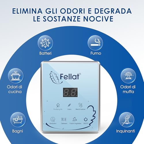 Ozone Generator, Air Purifier Deodorant for 5-30㎡, Multifunctional Ozonator for Water and Air, 6 Modes for Cleaning Fruit Vegetables, Remove Odor