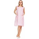 Dream8teen Women's Snaps Front Closure House Dress Short Sleeve Woven Housecoat Duster Lounger Robe