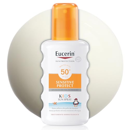 Sensitive Protect Kids Trigger Spray SPF 50+ 200 ml, Crema solare 50+ bambini con filtri UV, Protezione solare 50+ bambini spray resistente all'acqua e adatta per pelle sensibile