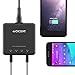QICENT Desktop 31Watt 4-Ports USB Wall Charger Travel Adapter US Plug Power Cord for iPhone iPad Air ipod Samsung Galaxy Nexus HTC Motorola LG Google - Black