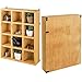 MyGift Wood Shadow Box 16x12, Wall Mounted Display Shelf with 12 Cubed Compartments
