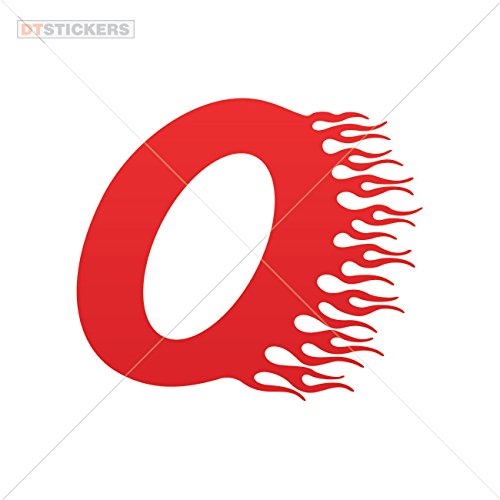 Vinyl Sticker Decal Racing Flame Number Zero Atv Car Garage bike checkered incandescent tyre tachometer (12 X 10,5 Inches) Red