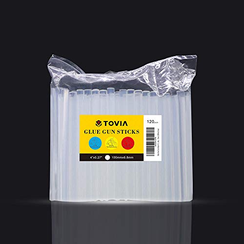Mini Glue Gun Sticks 4" Long 0.27" Dia 120 Pack,Hot Glue Gun Refill Sticks,Low Temp Glue Sticksï¼ŒClear (120Pack Clear)