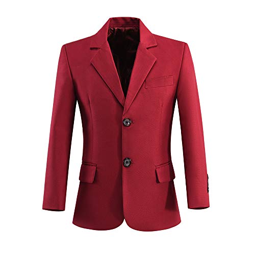 Kids School Uniform Jackets Little Boys' Blazer Coat Burgundy Size 10