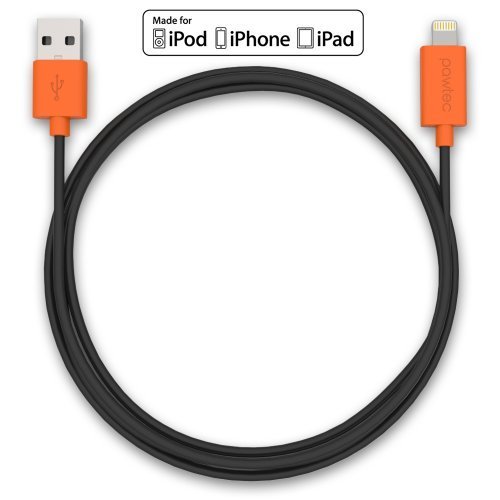 Pawtec Lightning to USB Charge and Sync Cable Apple MFi Certified 3.3 Feet/1Meter for iPhone 7 / 7 Plus / 6s 6 Plus / 6s 6 / SE / iPad Pro / Air 2 / mini 3 / iPod (Black)