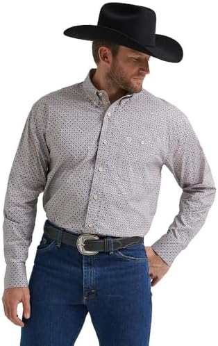 george strait white dress shirt Wrangler Men's George Strait Long-Sleeve Button Down Two Pocket Shirt 112359999