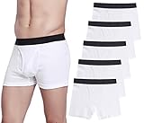 CYZ Men's 5-Pack Comfortable Cotton Boxer Brief-White-L