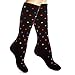 SocksLane Cotton Compression Socks for Women & Men. 15-20 mmHg Support Knee-High Color Dots M/L