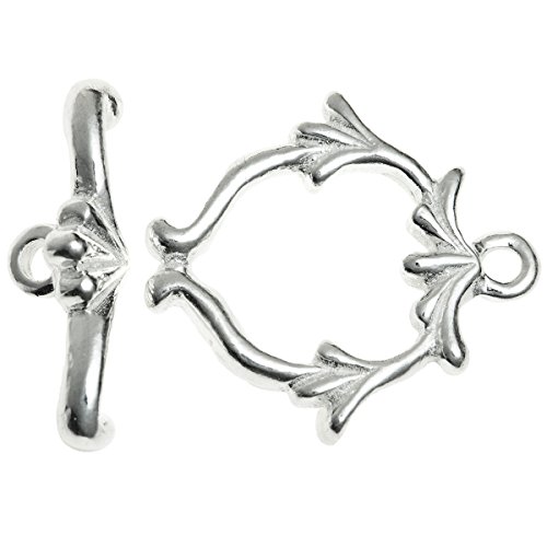 1 set .925 Bali Sterling Silver Flower Toggle Clasp (heavy)/Findings/Antique