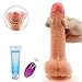 Realistic Dildo with 10 Strong Vibration 360°Swirling Motion for Women, PALOQUETH Dual Density Vibrating Toy Vibrator with Wireless Remote Strong Suction Cup for Beginners Experienced Anal Play