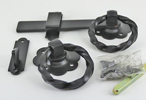 Black Twisted Ring Gate Latch 152mm by Quality Ironmongery