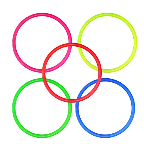 Kids Toy, Ring Toss 16pcs Carnival Combo Set 10pcs Ring Toss Rings with 6pcs Plastic Cone for Children Kids Party Game Toys - Thumbnail 2