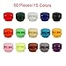 HUIHUIBAO 60 Pieces Plastic Double Hole Spring Cord Locks for Shoelace Replacement, Backpacks, Craft Supplies, 15 Colors