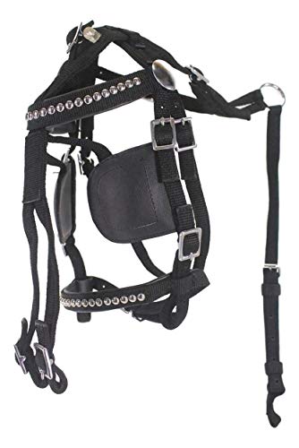 D.A. Brand Black Nylon Mini Pony Driving Harness w/Silver Spots Horse Tack - Thumbnail 4