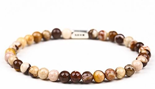 Mini Semi-Previuse Stone Strectch bracelet.6.5"Fashion Jewelry Unisex-Women-Striped agate
