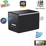 Wifi Hidden Spy Camera , USB Wall Charger Adapter Cam-1080P HD Nanny Camera-Motion Detection-Remote Live Video Viewing-For Home Security(Travel Adapter Included)