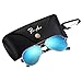 Pro Acme Small Polarized Aviator Sunglasses for Adult Small Face and Junior,52mm (Silver Frame/Blue Mirrored Lens)