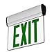 LFI Lights® Edge-Lit UL 924 Listed Green Exit Sign – Modern Brushed Aluminum Housing, LED Illumination, Hardwired with Battery Backup, UL Listed, Single-Sided Clear Acrylic Panel for Sleek Commercial & Residential Safety Compliance