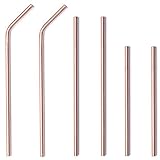 100% Copper straws set of 6 - 5.5'/6.7'/7.9' size - Let your guests choose the copper straw size they need. - best match for your Moscow Mule copper mugs.
