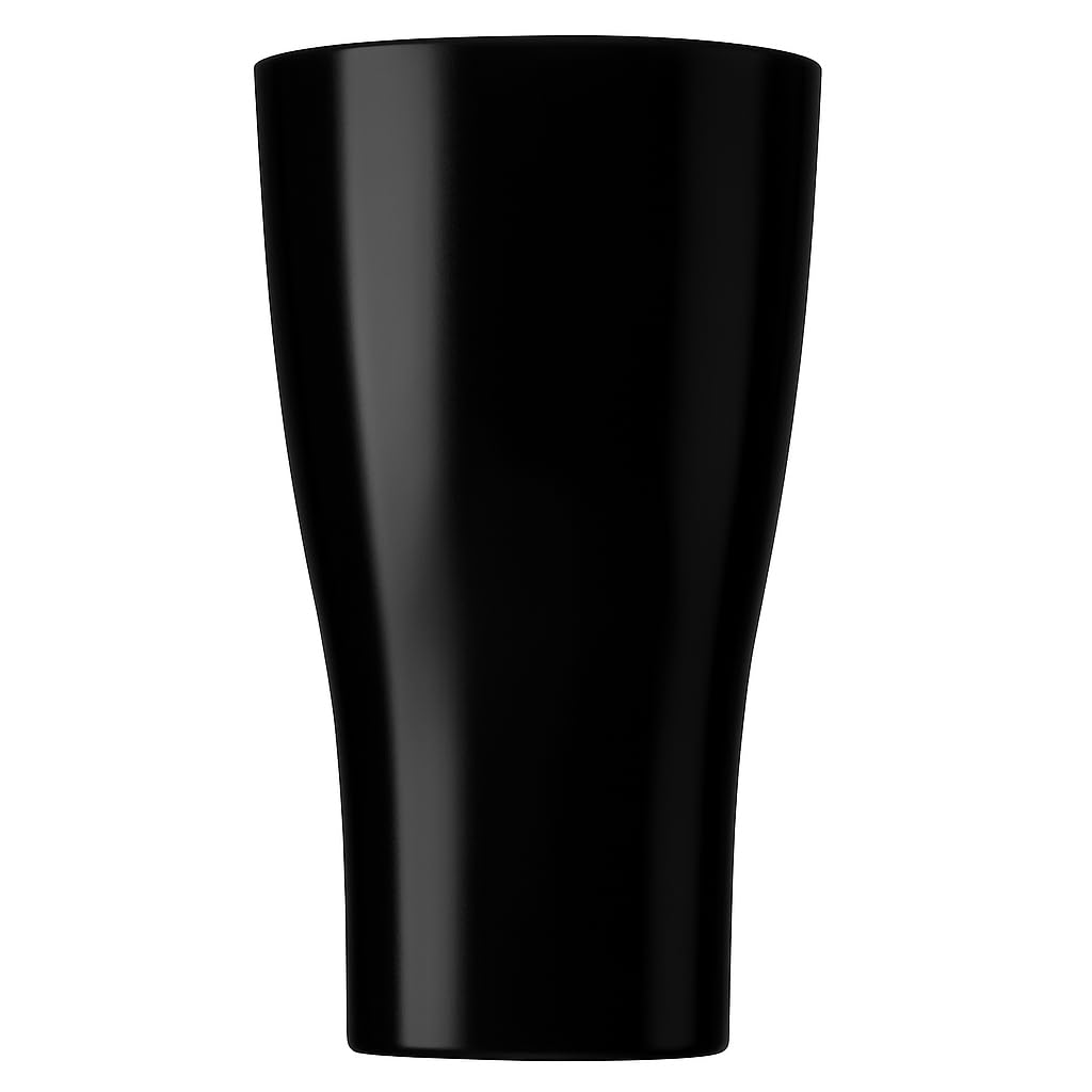AIOS Set of 6 Black Plastic Tritan Highball Tumblers. Virtually Unbreakable. Capacity 380ml / 10.6oz