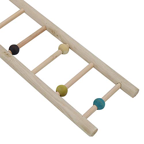image for YINGGE Wooden Bird Ladder Toy, Parrot Climbing Hanging Ladders Perches