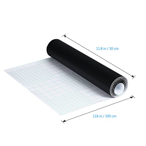 WINOMO 4D Carbon Fiber Wrap Roll DIY Sticker for Car Auto Vehicle Decor 30x300cm (Black)