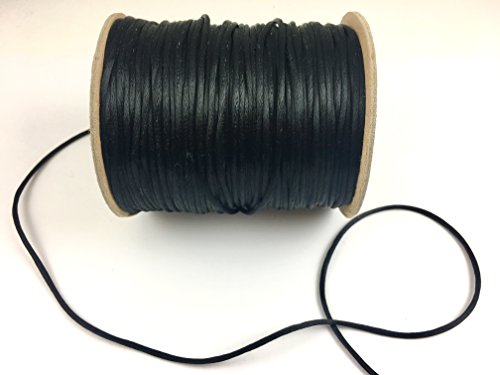 Trimplace Petite Satin Cord Rattail Chines Knot - 1.5mm - 70 Yards (Black)
