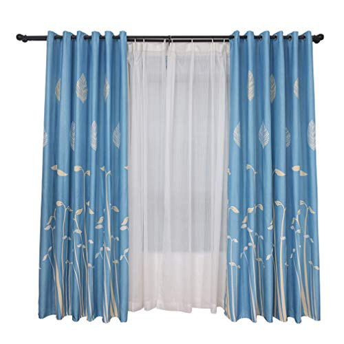 lehao397 Bean Sprouts Printing Curtains Blackout Curtains Thermal Insulated Window Treatment for Bedroom Living Room,Blue