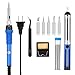 7-in-1 Soldering Iron Gun with Adjustable Temperature, KEDSUM 60W Electric Welding Iron Kit with Cleaning Sponge, 5pcs Tips, Desoldering Pump, Solder Wire, Anti-static Tweezers