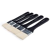 MEEDEN 5 Pcs Large Hog Bristle Paint Brush Set Flat