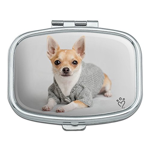 Chihuahua Little Dog in a Sweater Rectangle Pill Case Trinket Gift Box