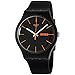 Swatch SUOB704 Dark Rebel Black Silicone Strap Black dial Unisex Watch New