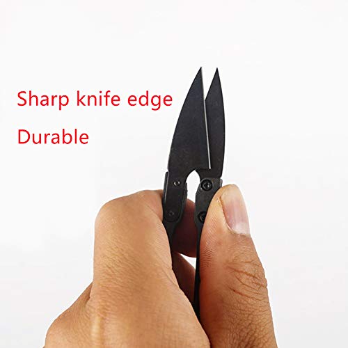 U Sewing Scissors Clippers,MIUSIE 12 PCS Mini Small Snips Trimming Nipper,Mini Sewing Scissors,Embroidery Thrum Yarn Fishing Thread Beading Cutter for Sewing - Thumbnail 5