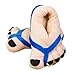 Eforstore Funny Winter Toe Big Feet Warm Soft Plush Slippers Novelty Gift Adult Shoes (Blue)