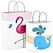 Hallmark Paper Gift Bags Assortment for Kids Birthdays or Baby Showers, Flamingos, Whales, Giraffes (Pack of 8, 4 Medium and Large)