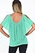 AlvaQ Womens Summer Sexy Short Sleeve Loose V Neck Top Blouses Plus Size,Light Green,(US12-14)Large