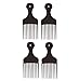 Plastic Hair Pick Comb – Wide Tooth Afro Lift Picks - Pack of 4 Combs - 5.25 Inch - for Hair Styling Lifting Detangling Adding Volume for Long Curly and Thick Hair, Wigs and Beards for Men & Women