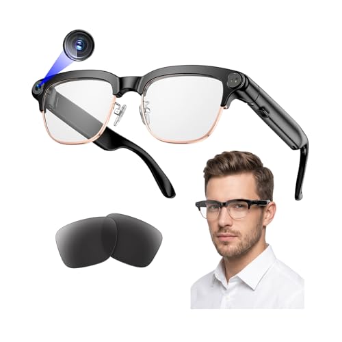 AI Smart Glasses with Camera, 4K Video & 8MP Photo Capture (Rose Gold Half at Amazon