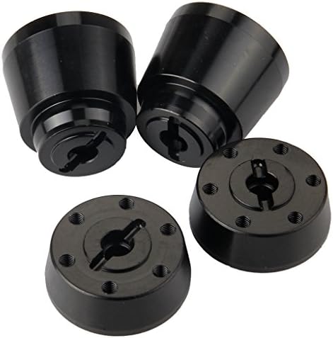 Yiguo RC 1:10 Front / Rear Aluminum Wheel Hex Mount AX31010 / AX31011 for Axial Yeti Rock Racer 90026 Black Set of 2