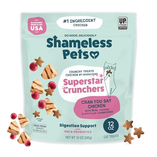 Shameless Pets Crunchy Cat Treats - Kitty Treats for Cats with Digestive Suppor…