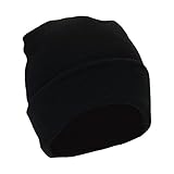 Lightweight Stretch Beanie Cuff Hat, Cuffed Knit Skull Cap - Snug Fit