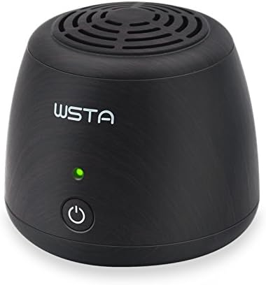 WSTA Portable Ozone Generator Purifier,Air Ionizer Cleaner,Ionic Air Purifier,Refrigerator,Shoe Cabinet,Small Room,Closet,Pet Area Odor Eliminator(Black Wood Grain) (Black)