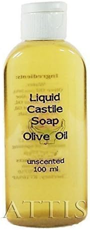 ATTIS Liquid Castile Soap - Olive Oil & Aloe Vera - unscented - 3.88oz (100ml) - Olive Oil content min 50% - Handmade