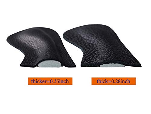 Premium Leather Heel Pads Grips Liners Inserts for Shoes Too Big,Unisex Prevent blisters，Shoe Filler Improved Shoe Fit and Comfort, 2 Pair Black(0.35inch Thicker) - Thumbnail 4