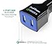 Swiftrans Quick Charge 2.0 36W Fast USB Car charger, Dual Turbo Rapid Ports both support QC 2.0 12V/1.5A, 9V/2A, 5V/2.4A (Includes 3.3 ft Micro USB Cable) - Black
